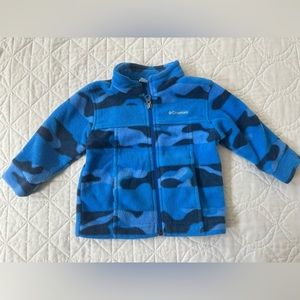 Columbia 6-12 months blue camo fleece zip up